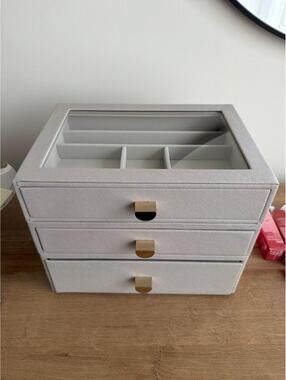 Stackers Jewelry Storage Box With Glass Lid 3 Stackable Layers